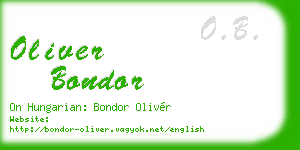 oliver bondor business card